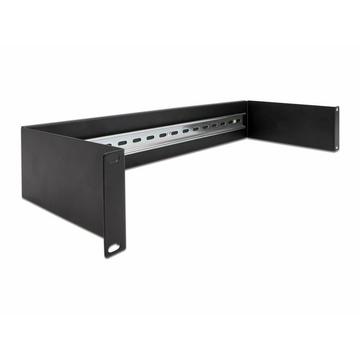 Rail DIN 19″, panneau, 2 unité, noir