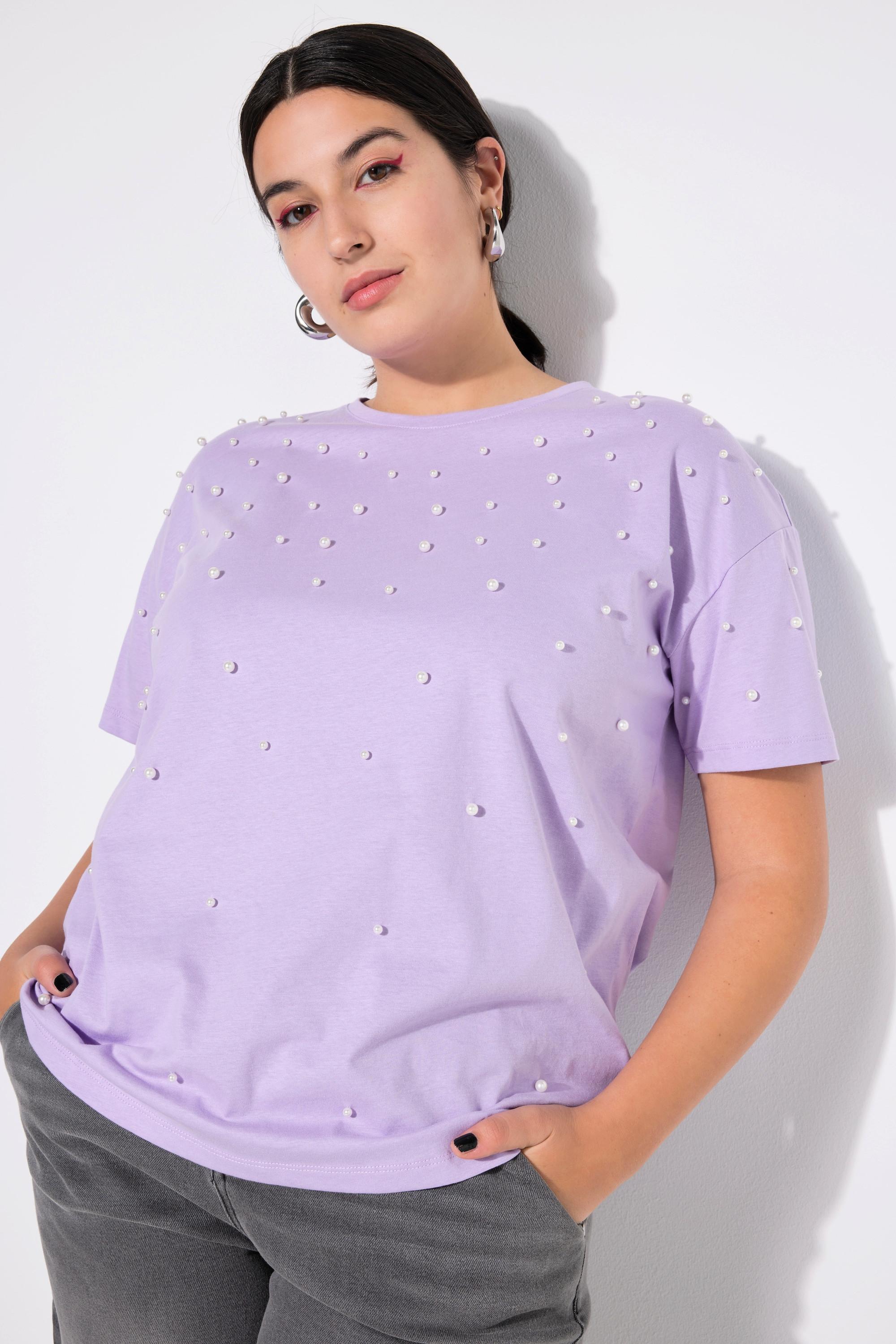 Studio Untold  T-shirt dal taglio oversize con perline e mezze maniche 