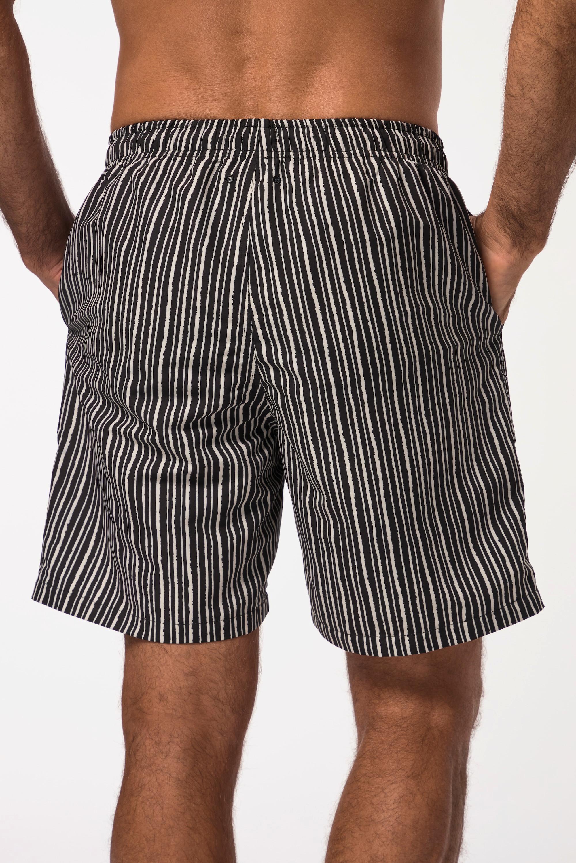 JP1880  Shorts da mare a righe con cintura elastica, fino alla tg. 8XL 