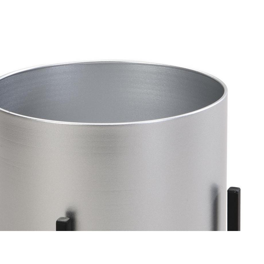 Vente-unique 2er-Set - Übertöpfe mit Gestell - Metall - 25 x 39 & 23 x 35,5 - Silberfarben & Schwarz - EDMEE  