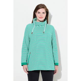 Ulla Popken  Sweatshirt, Ringel, Classic, Stehkragen, Langarm 