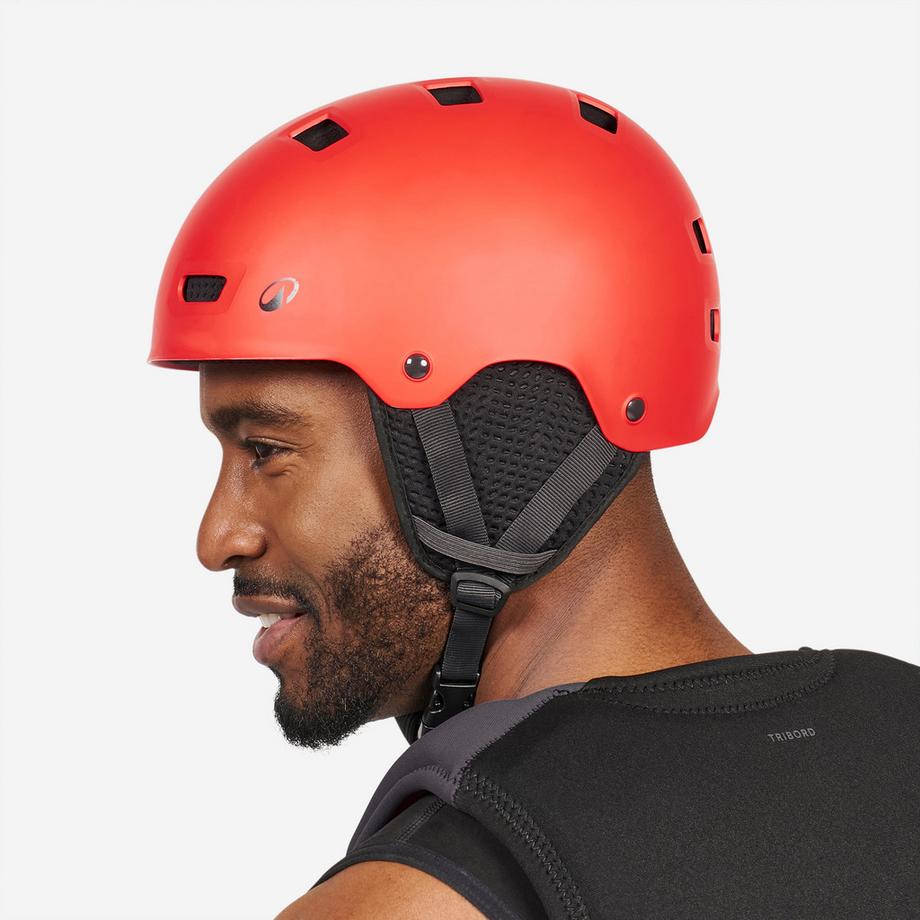 DECATHLON  Casque de sports d'eau, kitesurf, wingfoil, wakeboard Adulte - 100 rouge 