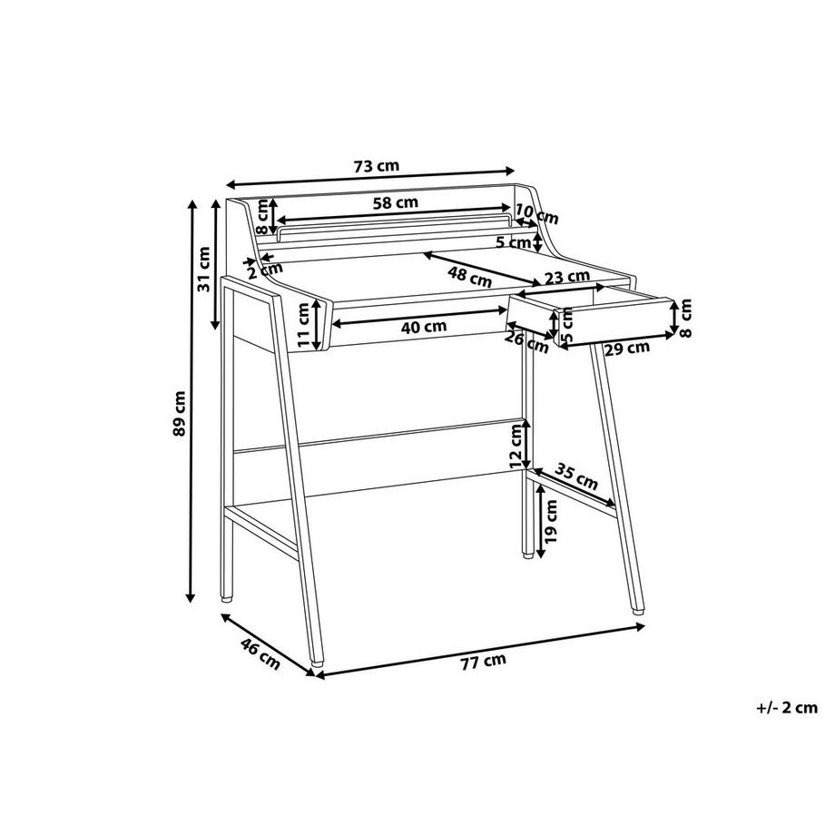 Beliani Table de bureau en MDF Industriel BROXTON  