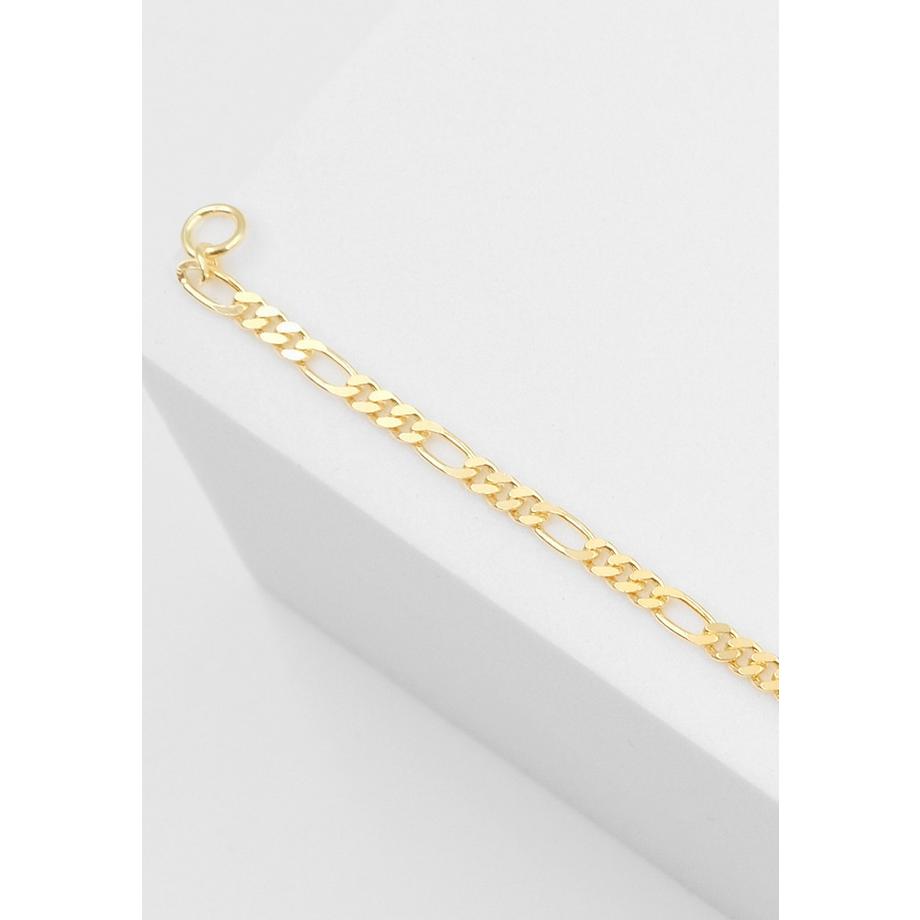 MUAU Schmuck  ID-Bracelet Figaro Gelbgold 750, 2.2mm, 17cm 