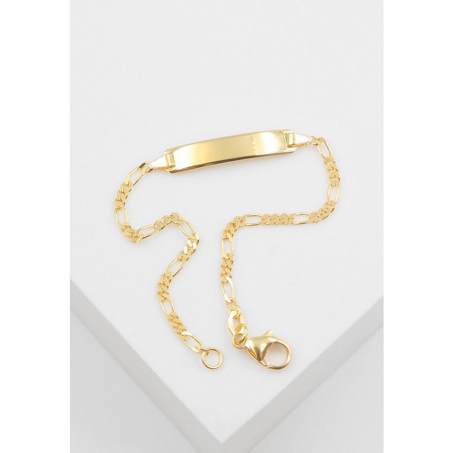MUAU Schmuck  ID-Bracelet Figaro Gelbgold 750, 2.2mm, 17cm 