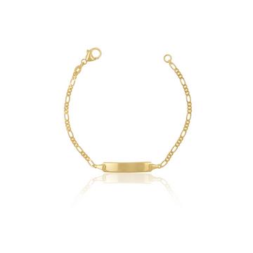 ID-Bracelet figaro or jaune 750, 2,2mm, 17cm
