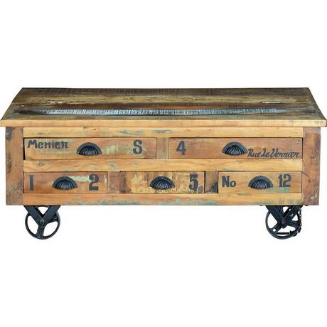 mutoni Couchtisch Verrier Holz recycelt multicolor 110x70  