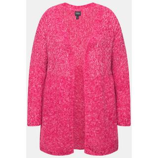 Ulla Popken  Cardigan oversize à manches longues, jeu de mailles chinées 