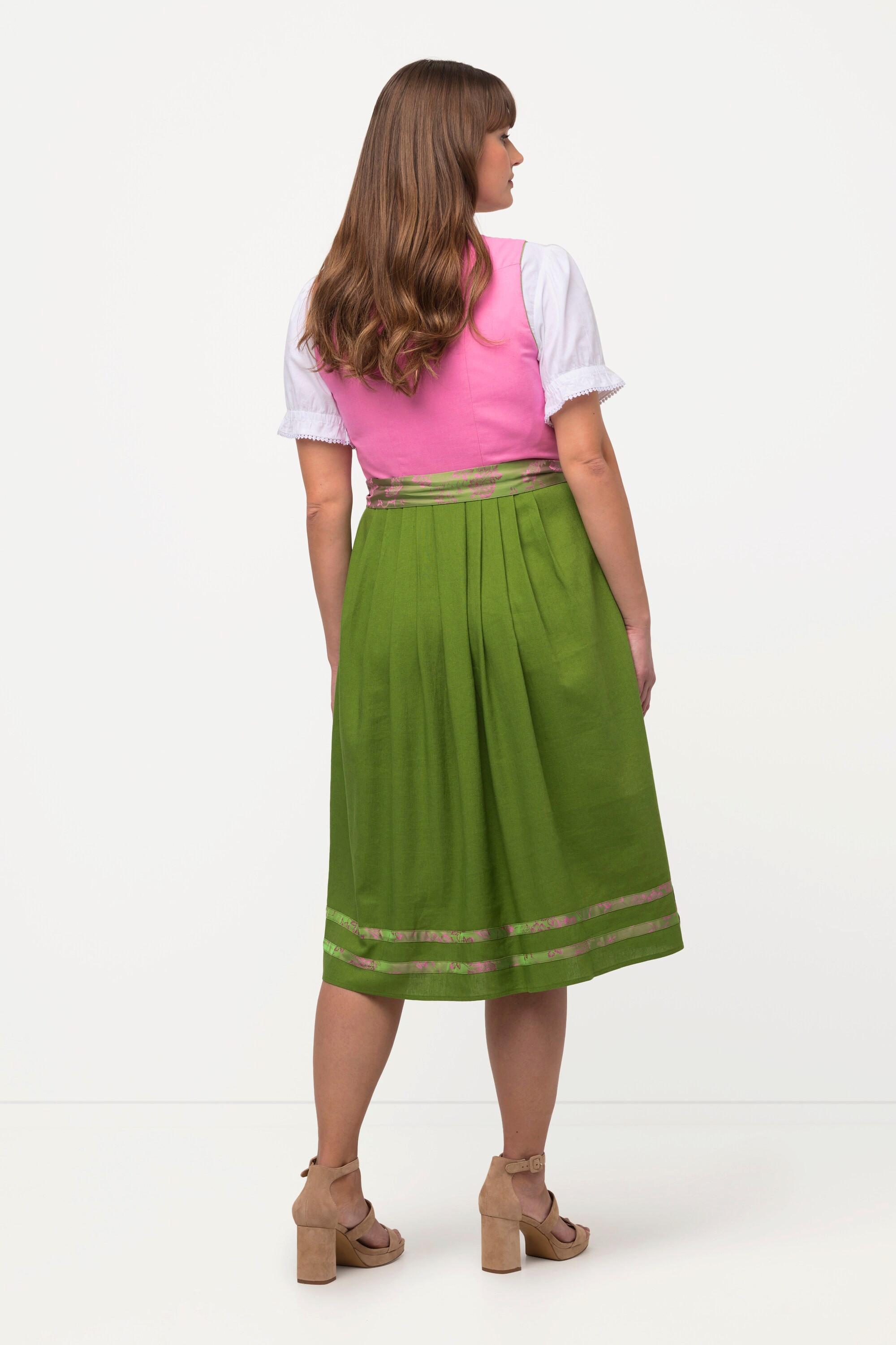 Ulla Popken Dirndl Allacciatura Scollo Rettangolare Senza Maniche  