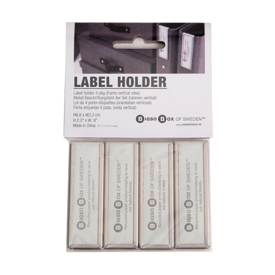 Bigso Box of Sweden  Etikettenhalter VERTIKAL 4 Stk.   Silber 
