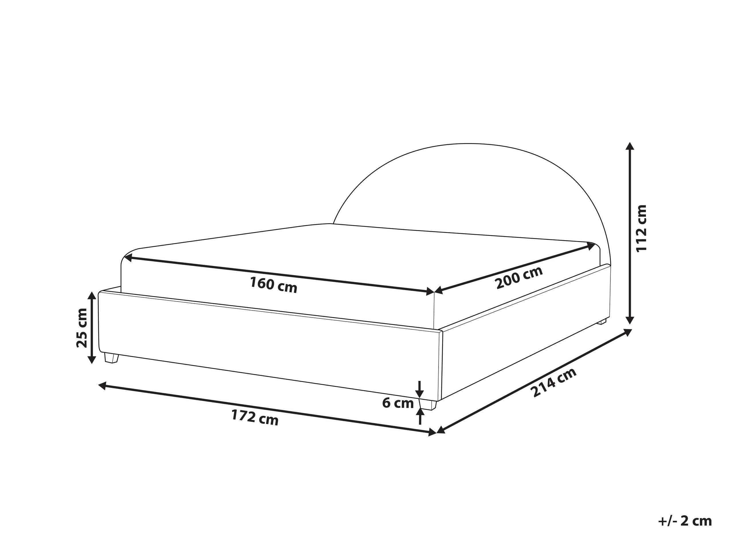 Beliani Letto en Tessuto Retrò VAUCLUSE  