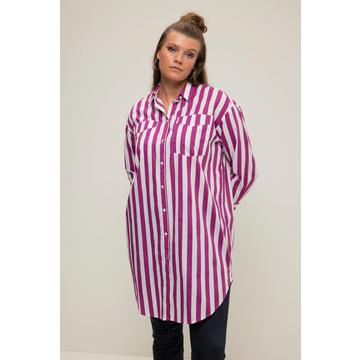 Camicia dal taglio oversize con righe, collo da camicia e maniche lunghe