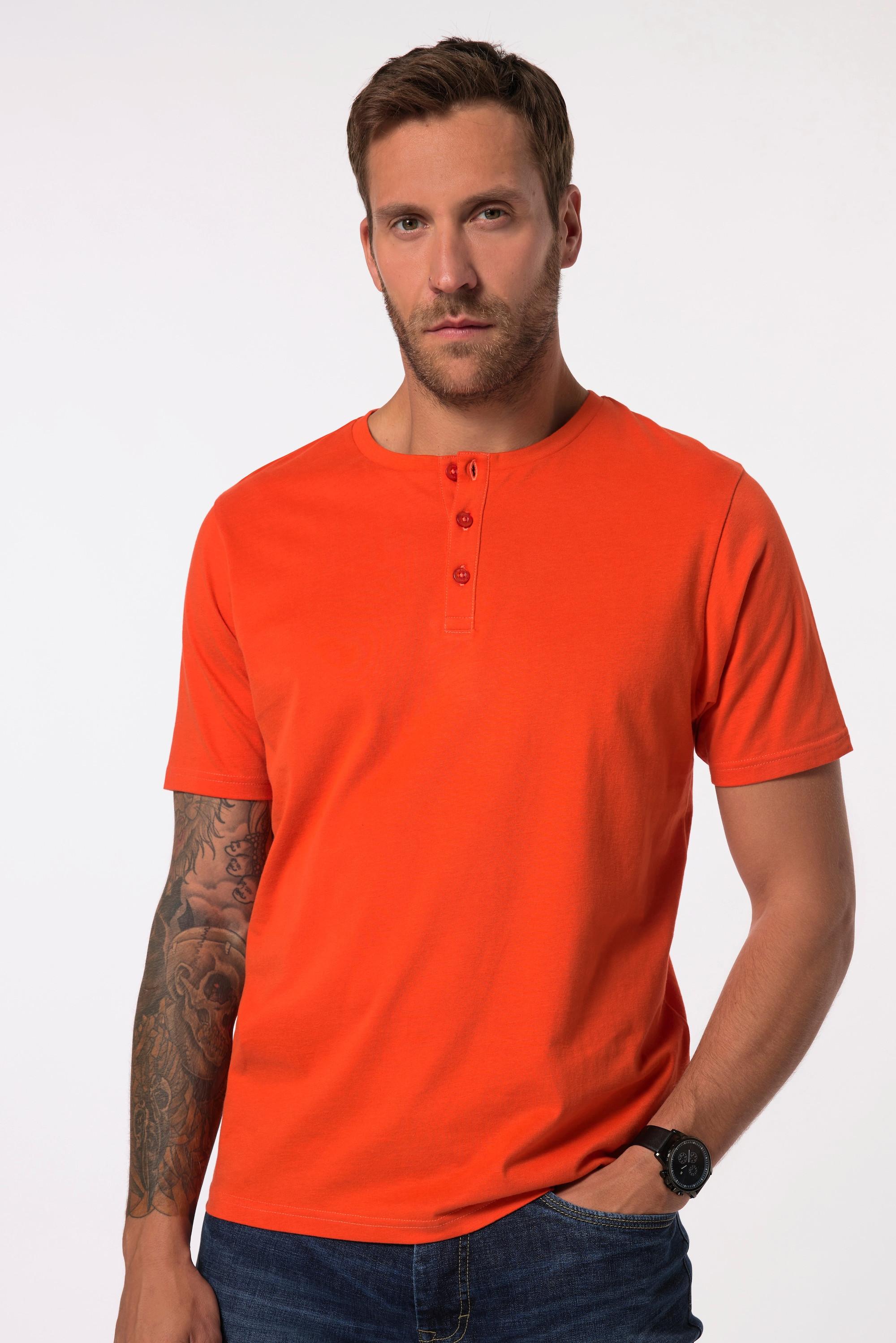 JP1880  T-shirt Henley, collection Basic. Manches courtes et patte de boutonnage 