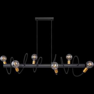 mutoni Lampe à suspension Eddy en métal doré 6xE27  