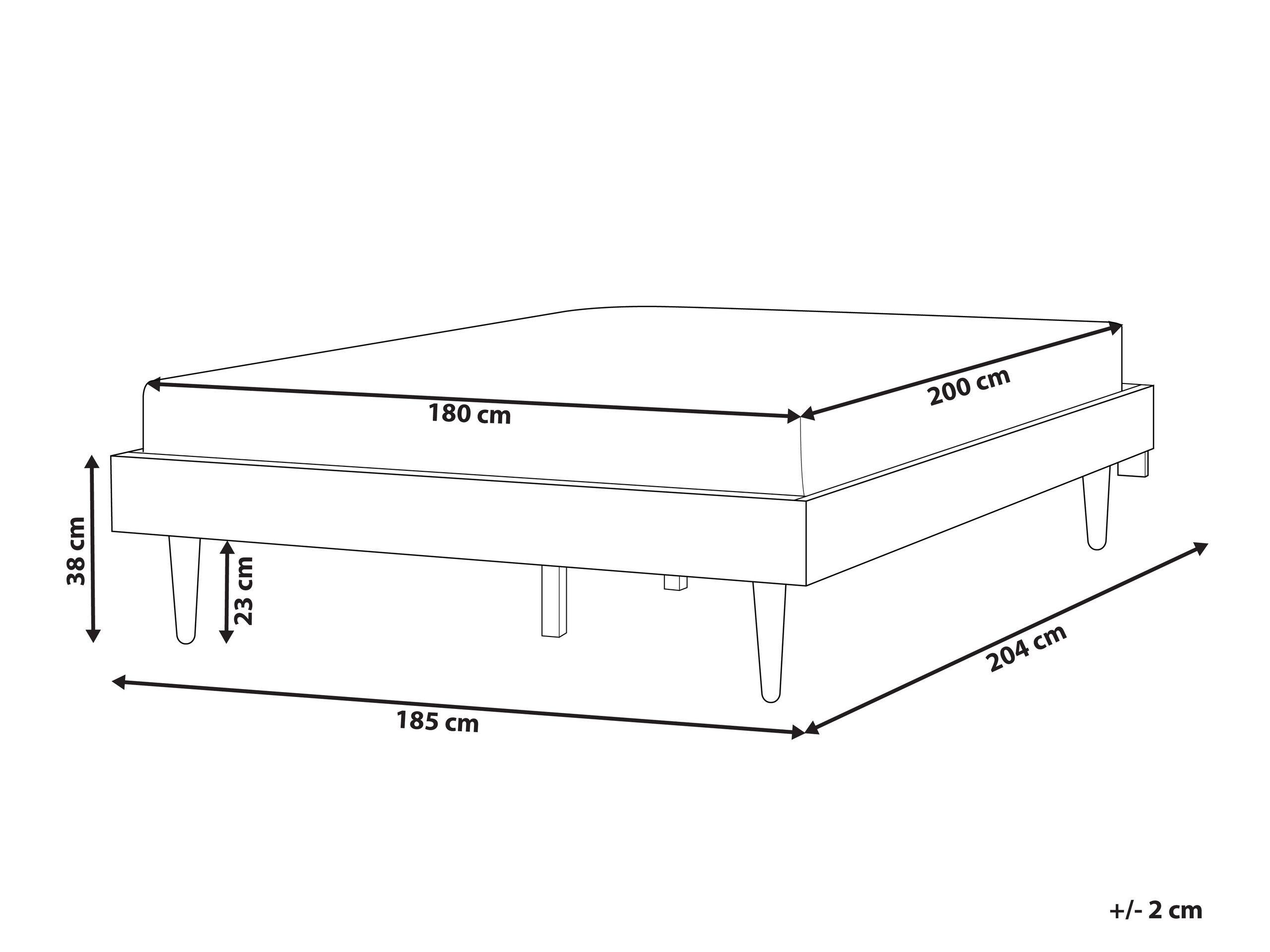 Beliani Bett mit LED aus Gummibaumholz Rustikal TOUCY  