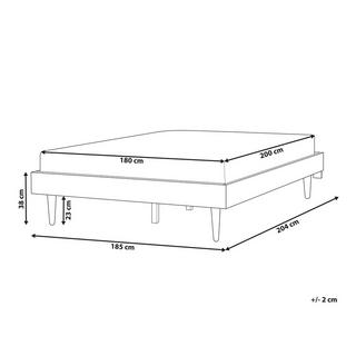 Beliani Bett mit LED aus Gummibaumholz Rustikal TOUCY  