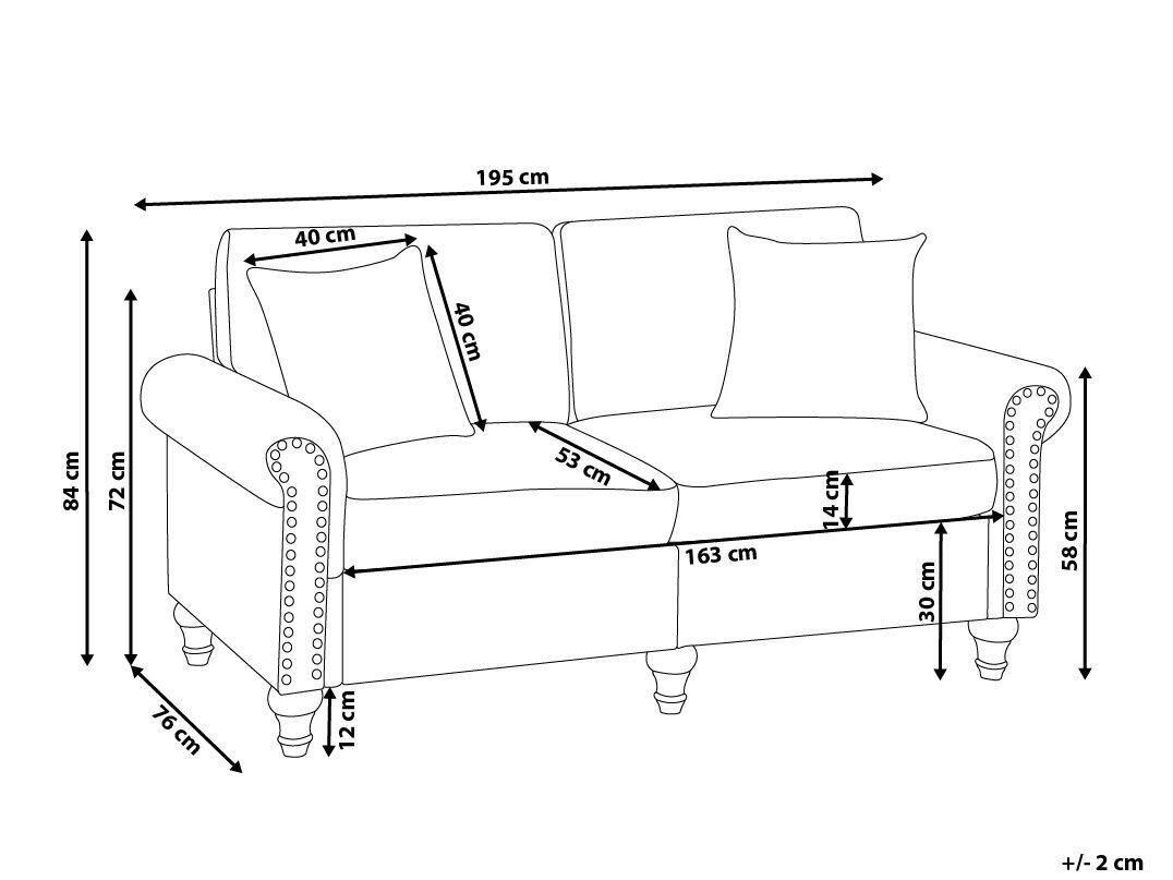 Beliani 3 Sitzer Sofa aus Polyester Klassisch GINNERUP  