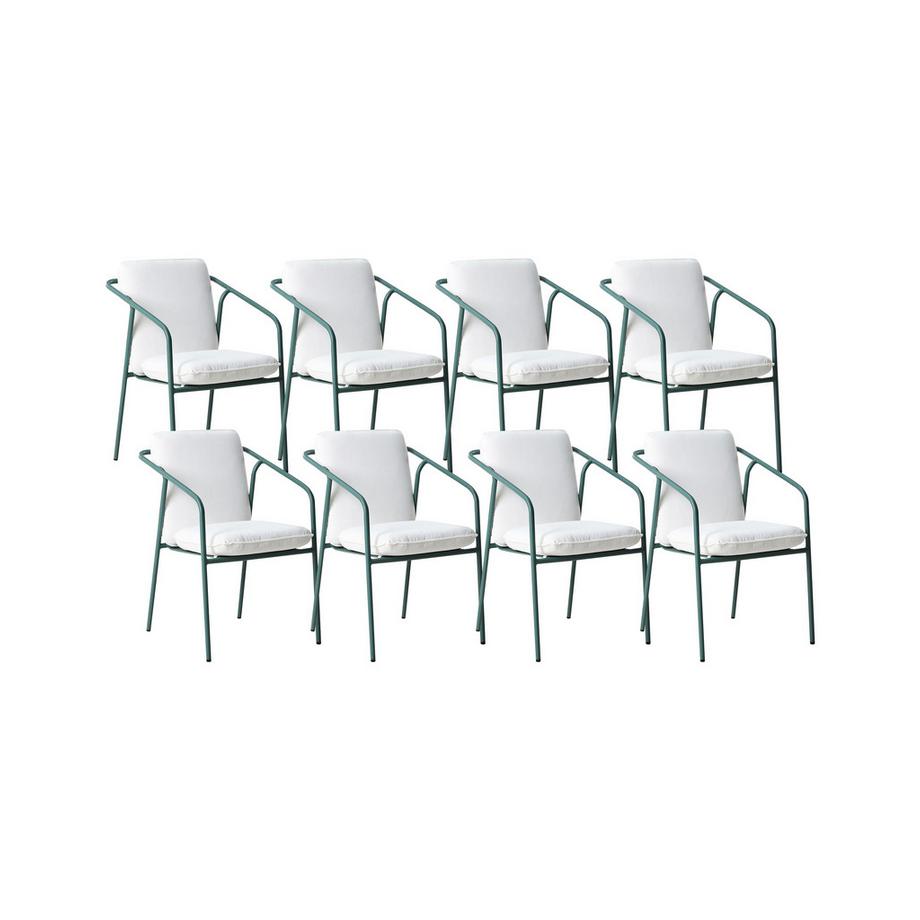 Lot de 8 chaises de jardin avec coussins en Aluminium  ASCIANO