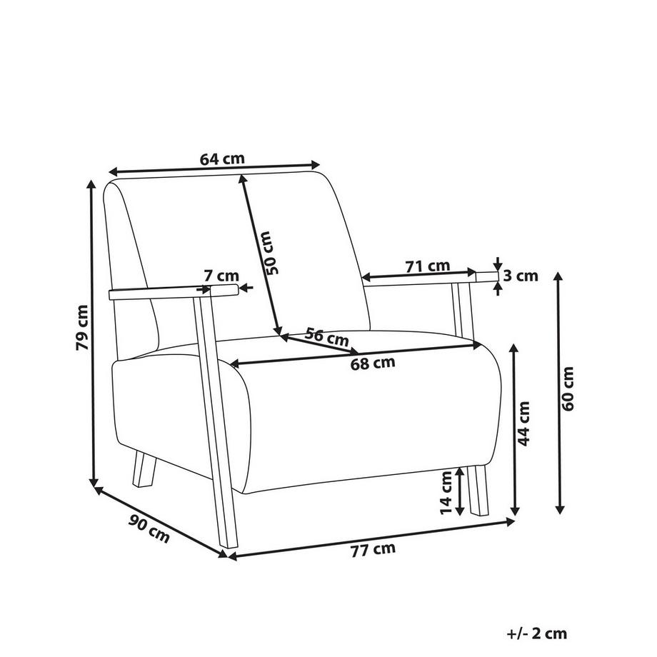 Beliani Fauteuil en Tissu Rétro LESJA  