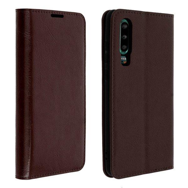 Avizar  Cover Echtleder Huawei P30 Braun 