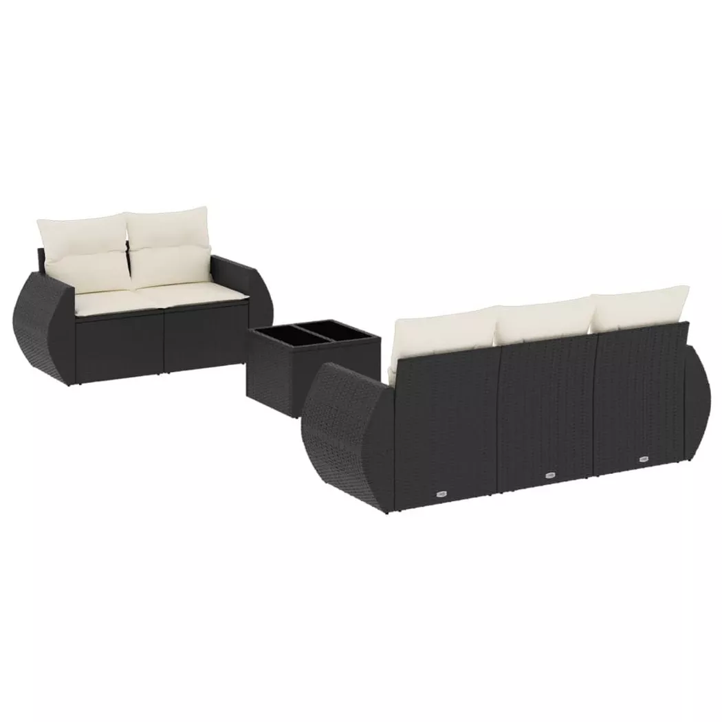 VidaXL - Garten sofagarnitur poly-rattan, One Size, Schwarz