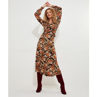 Joe Browns  Robe Midi Col V Florale Automnale 