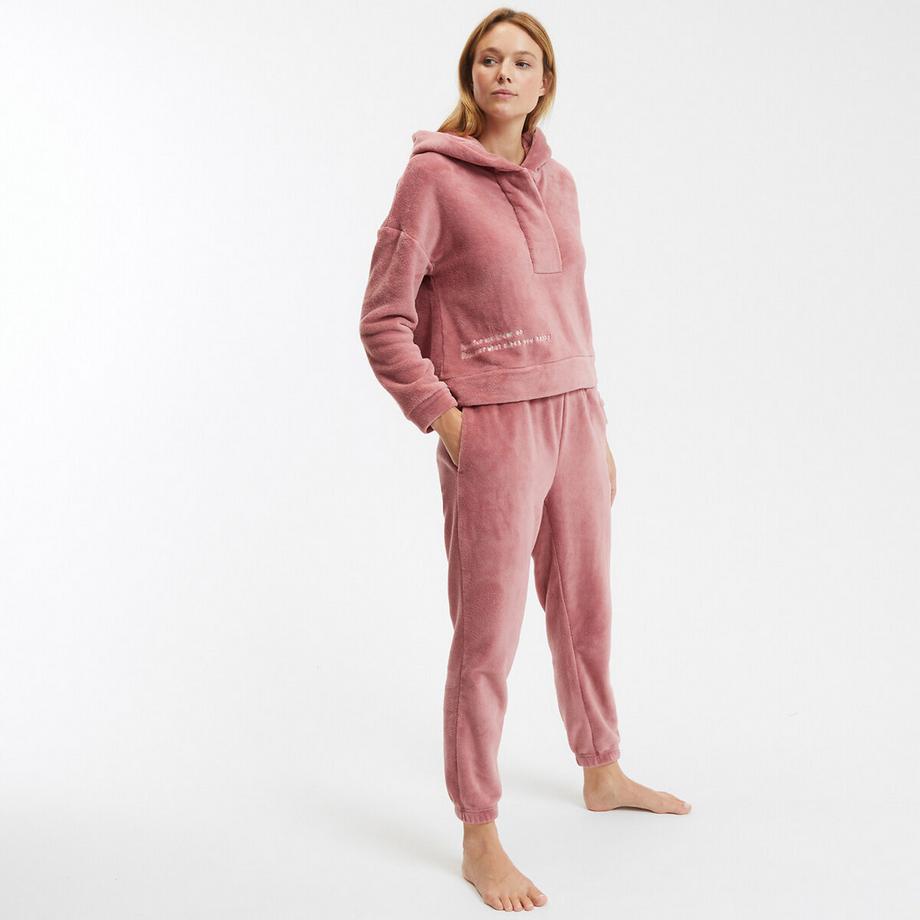 SO'HOME Pyjama mit Kapuze und Knopfleiste  