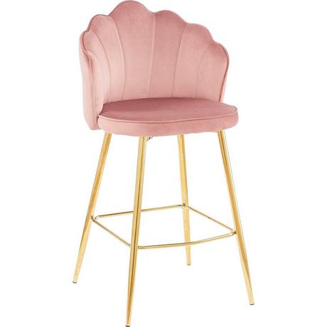 mutoni Tabouret de bar en velours rose (série de 2)  