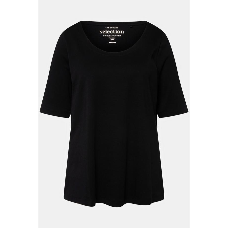 Ulla Popken T-Shirt Linea A Girocollo Manica Mezza  