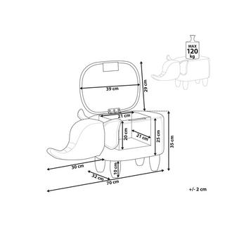 Beliani Repose-pied en Cuir PU Rustique ELEPHANT  