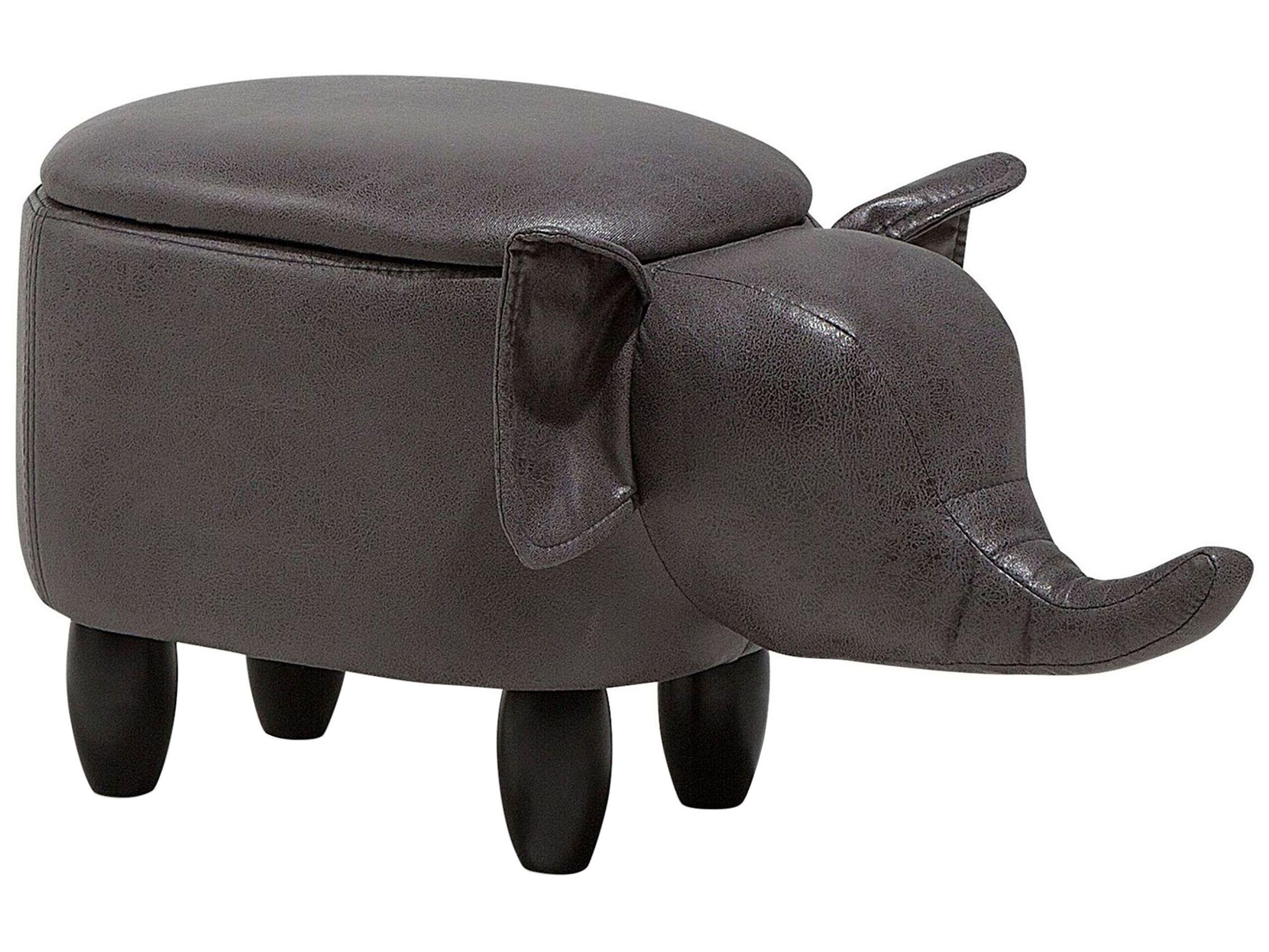 Beliani Repose-pied en Cuir PU Moderne ELEPHANT  