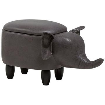 Tabouret de rangement animal en Cuir PU Rustique ELEPHANT