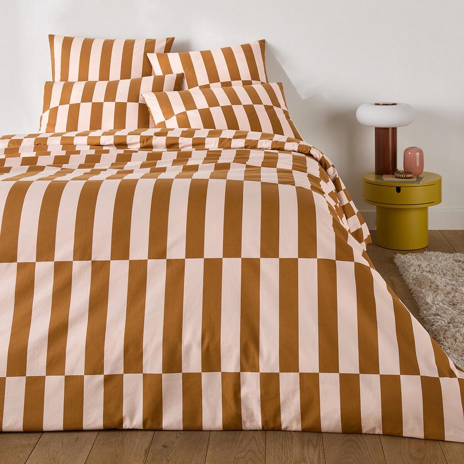 La Redoute Intérieurs Kissenbezug TABAKA CARAMEL aus 50% recycelter Baumwolle  