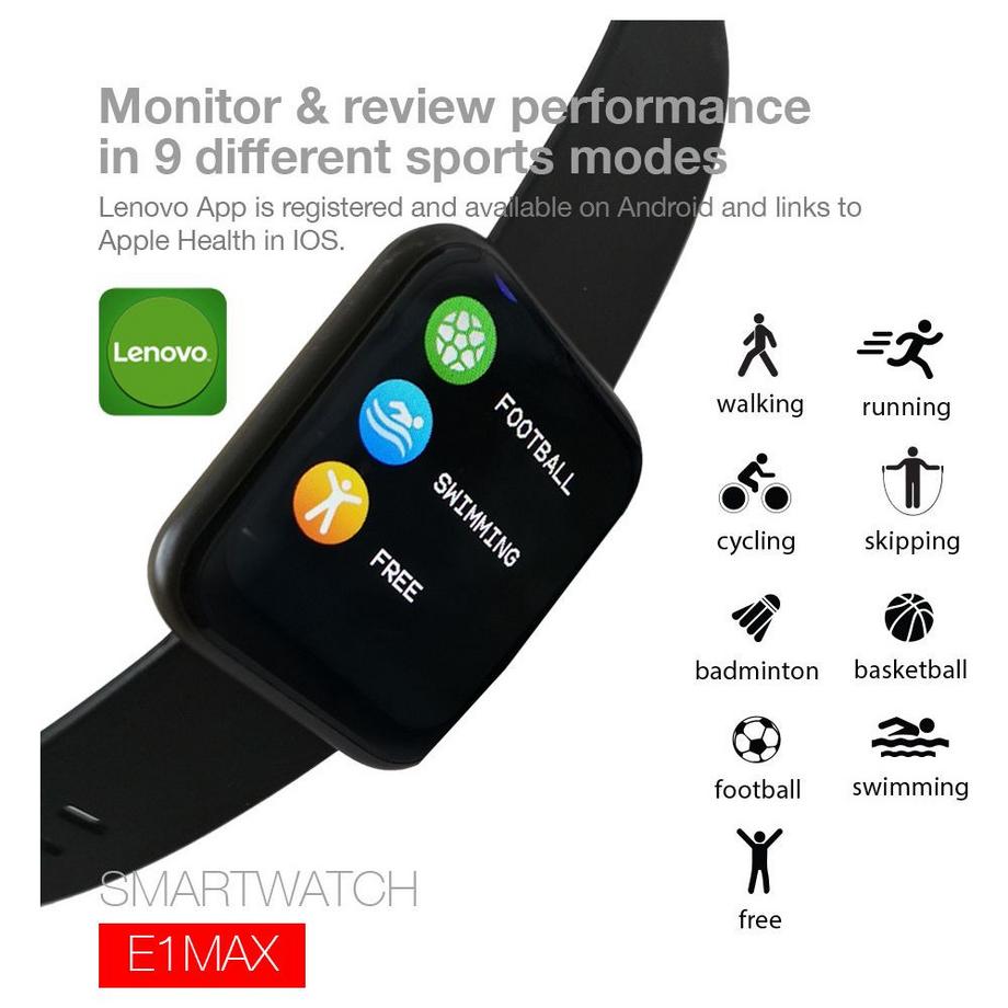 lenovo  SMARTWATCH 1,69 TOUCH ANDROID/IOS LENOVO IP68 2.5D COLOR SATURIMETRO 