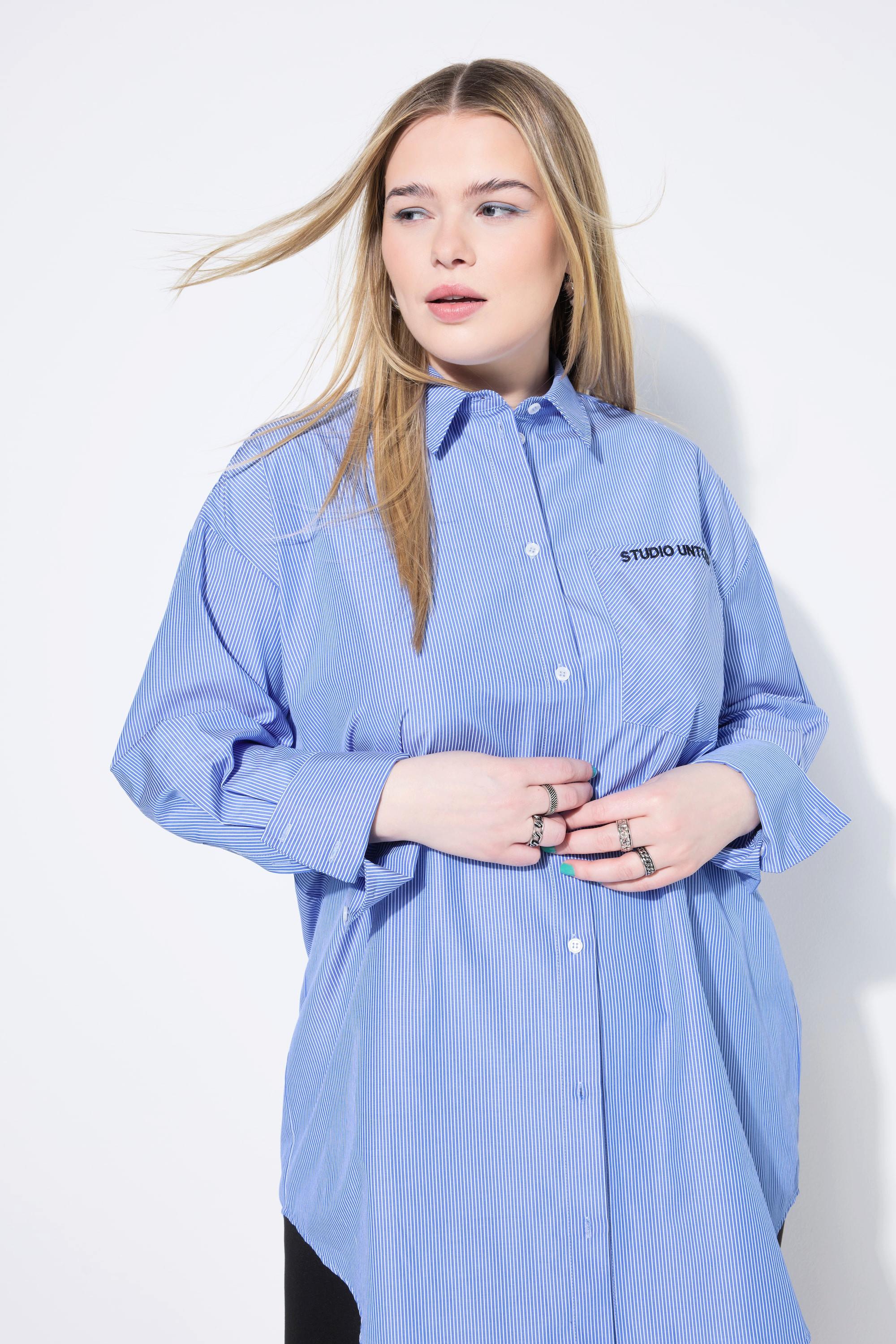 Studio Untold Chemisier oversize rayé avec poche brodée  