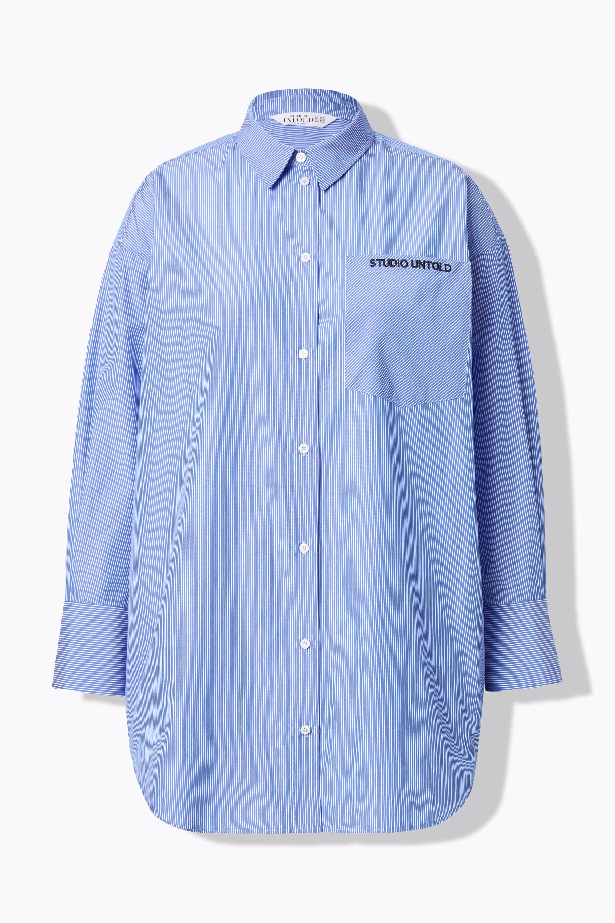 Studio Untold Chemisier oversize rayé avec poche brodée  