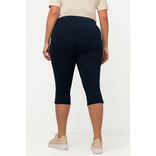 Ulla Popken  Capri-Leggings, seitliches Spitzenband, Biobaumwolle 