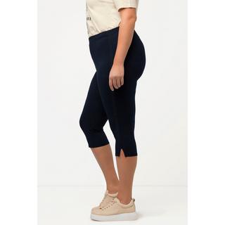 Ulla Popken  Capri-Leggings, seitliches Spitzenband, Biobaumwolle 