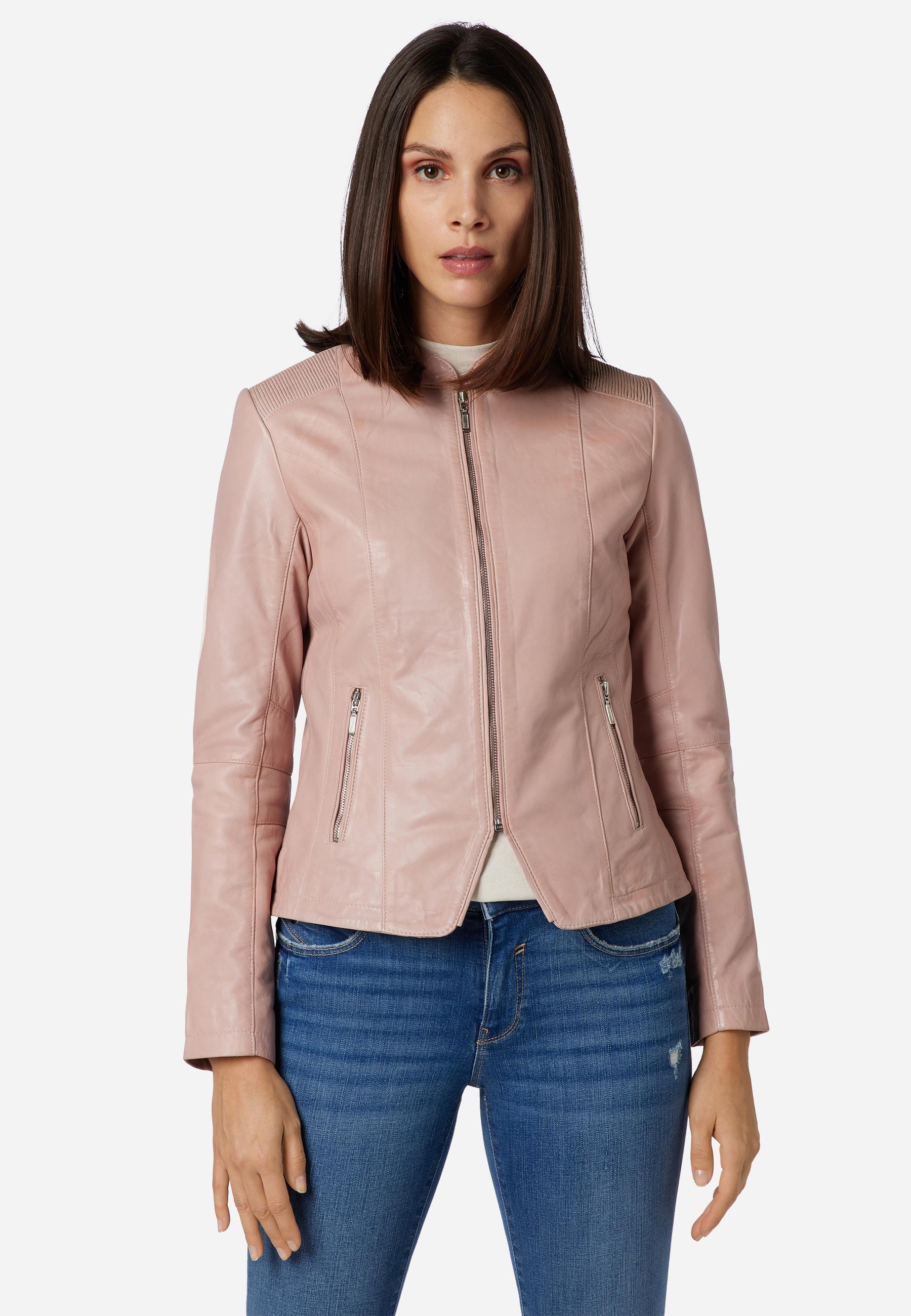 RICANO  Veste en cuir s Abigale, style classique en cuir d'agneau ultra doux 