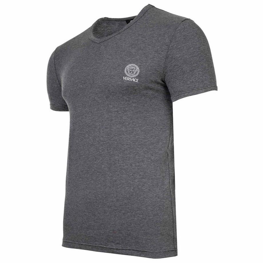 VERSACE Topeka Bi-Stretch Coton Biologique Col V T-Shirt  