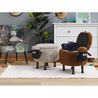 Beliani Hocker mit Stauraum aus Polyester Modern SHEEP  