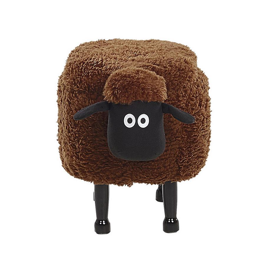 Beliani Tabouret de rangement animal en Tissu Moderne SHEEP  