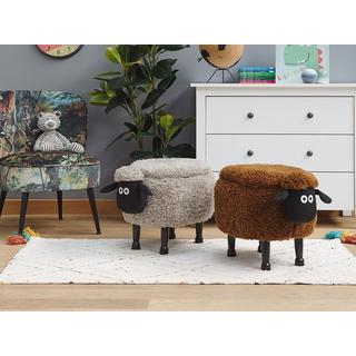 Beliani Hocker mit Stauraum aus Polyester Modern SHEEP  