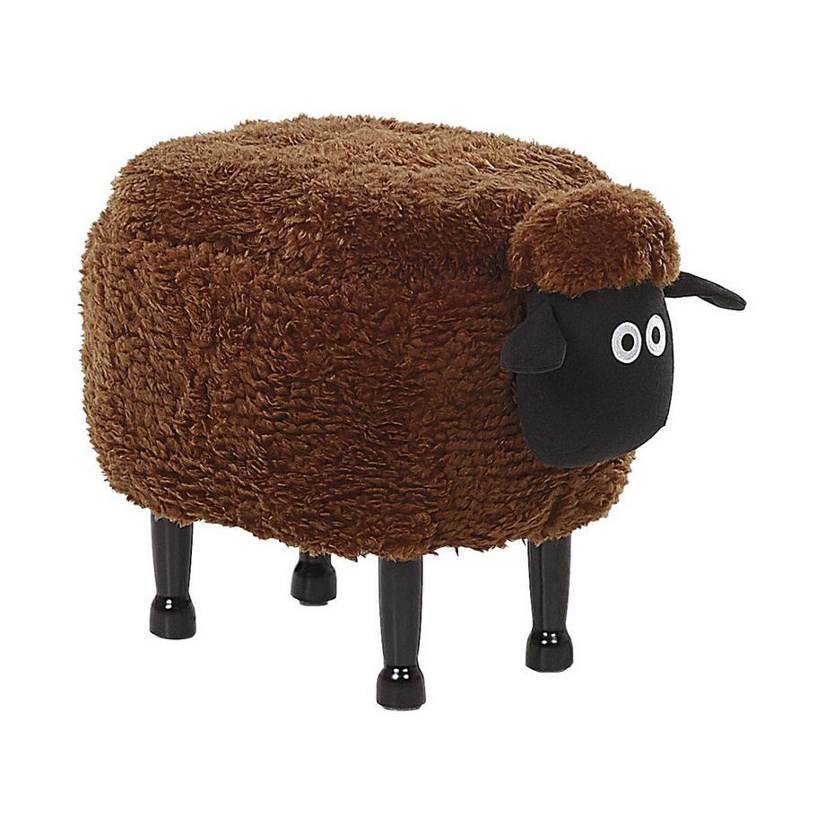 Beliani Tabouret de rangement animal en Tissu Moderne SHEEP  