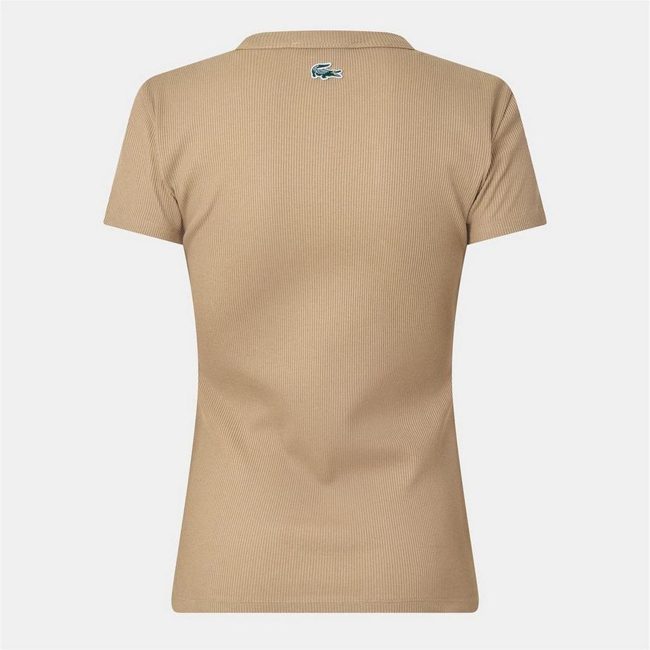 LACOSTE  Maglietta Aderente A Costine Girocollo 