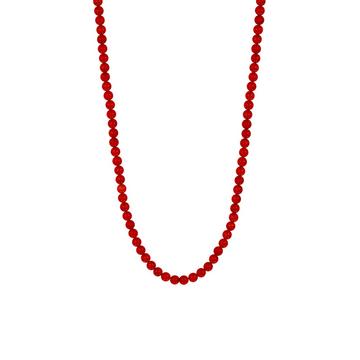 Korallen Synthetisch Kette 2259 Rhodiniert