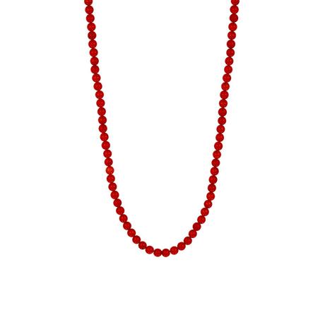 PHANTASYA  Korallen Synthetisch Kette 2259 Rhodiniert 