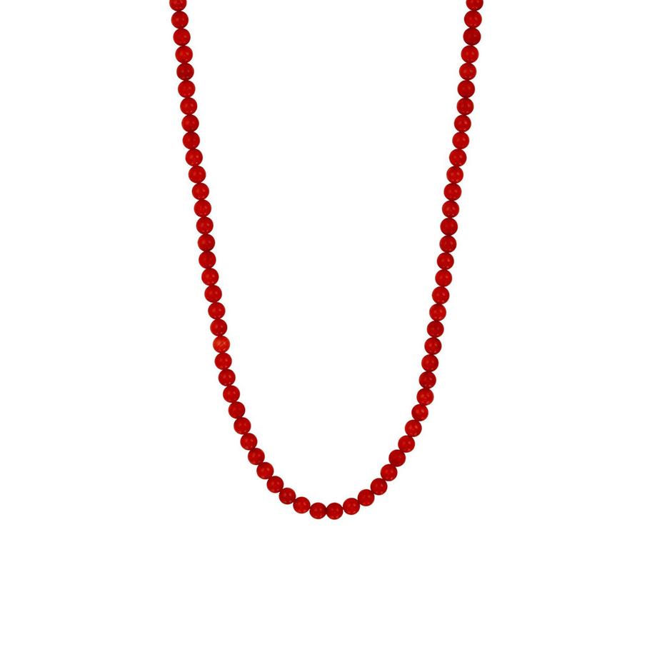 Corail Synthétique Collier 2259 Plaqué rhodium