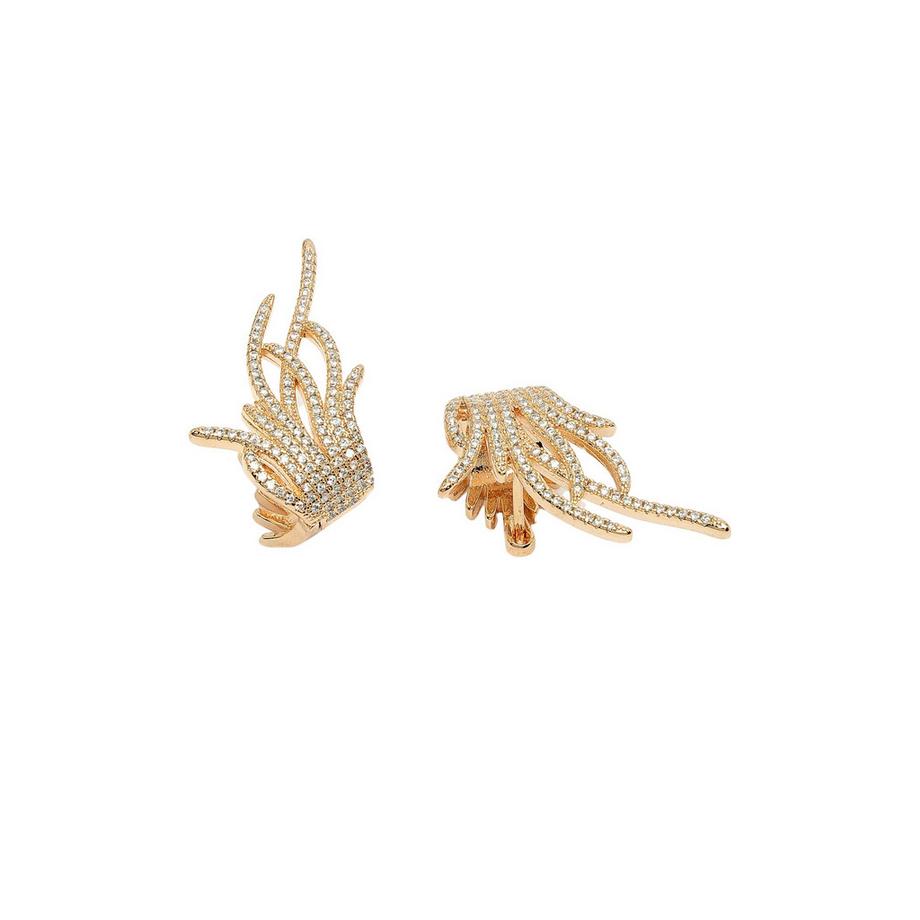 AVANT-GARDE PARIS  Collection Diva Boucles d'oreilles stud herbe en zirconia 