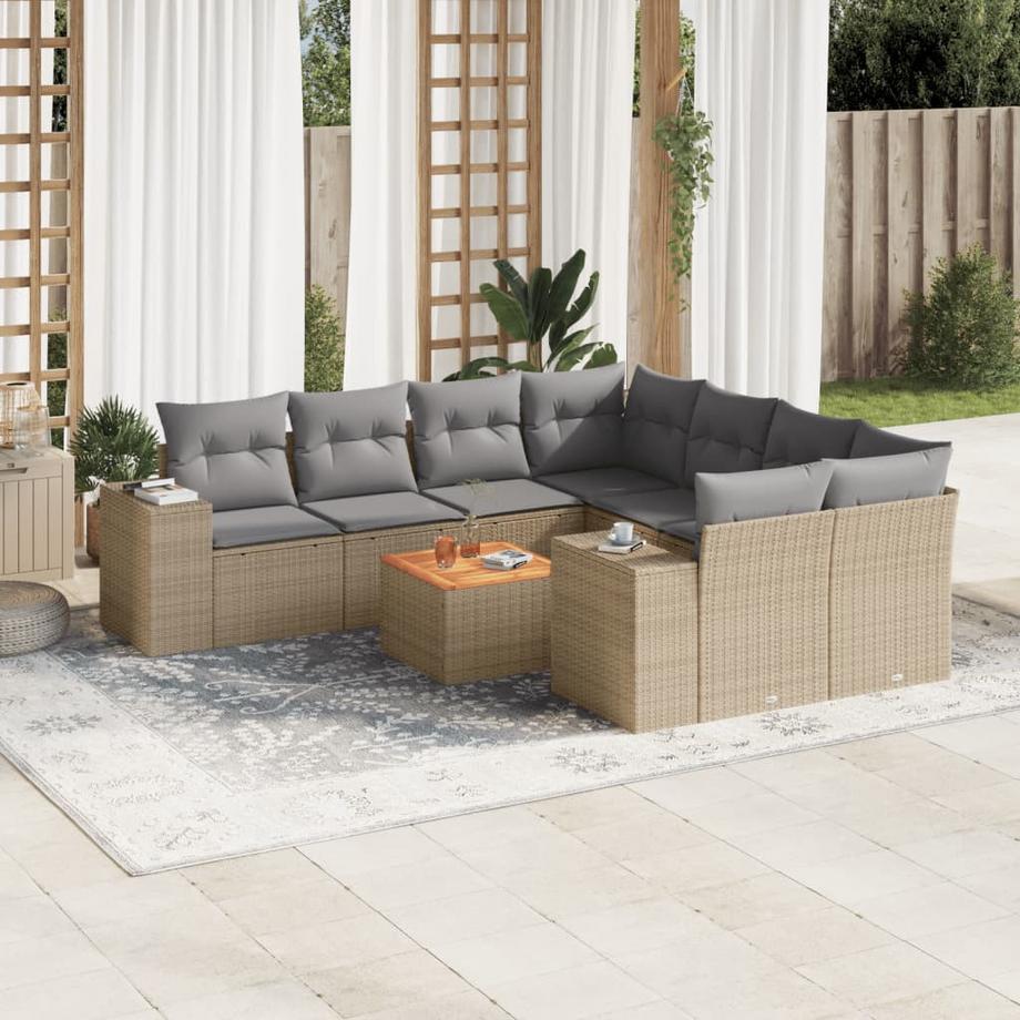 VidaXL set divano da giardino Polirattan  